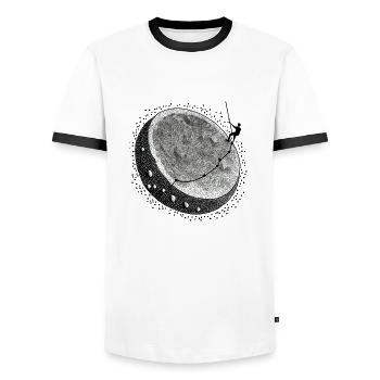 Hand-painted climber - Men's Ringer Shirt - white/black - Front - AI Model Female 172 light (172cm) & AI Model Male 178 dark (178cm)