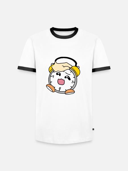 PatPat - Männer Kontrast-T-Shirt - Weiß/Schwarz