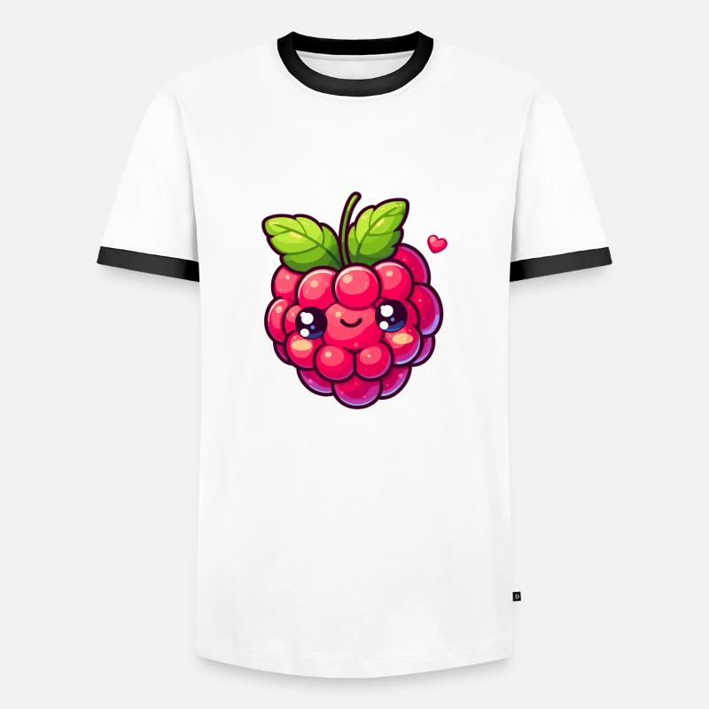 Raspberry - Heart - Men's Ringer Shirt - white/black
