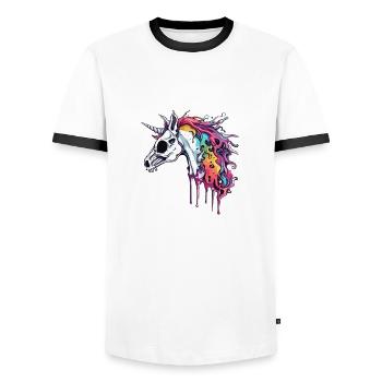 Unicorn / mythical creatures / fairy tales / magic / glitter - Men's Ringer Shirt - white/black - Front - AI Model Female 172 light (172cm) & AI Model Male 178 dark (178cm)