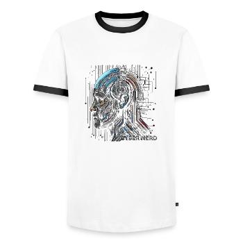Digital Mind - Männer Kontrast-T-Shirt - Weiß/Schwarz - Vorne - AI Model Female 172 light (172cm) & AI Model Male 178 dark (178cm)