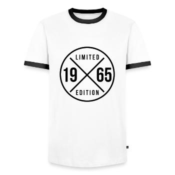 1965 Circle 59th Birthday Color Change - Men's Ringer Shirt - white/black - Front - AI Model Female 172 light (172cm) & AI Model Male 178 dark (178cm)