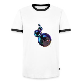 seifenblase - Männer Kontrast-T-Shirt - Weiß/Schwarz - Vorne - AI Model Female 172 light (172cm) & AI Model Male 178 dark (178cm)