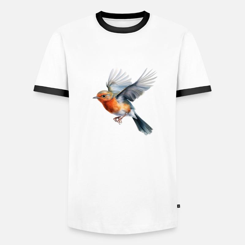 Robin Flight - Men's Ringer Shirt - white/black