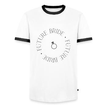 Future Bride - Men's Ringer Shirt - white/black - Front - AI Model Female 172 light (172cm) & AI Model Male 178 dark (178cm)