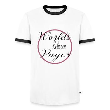 Avid Readers Reading Culture Awesome Jokes - Men's Ringer Shirt - white/black - Front - AI Model Female 172 light (172cm) & AI Model Male 178 dark (178cm)