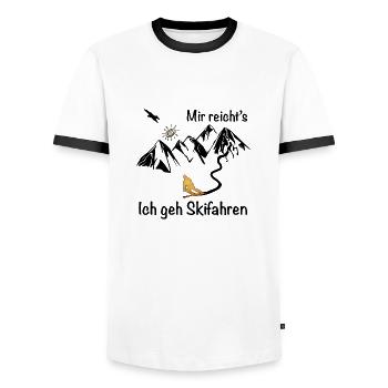 Mir Reichts - Ich geh Skifahren - Männer Kontrast-T-Shirt - Weiß/Schwarz - Vorne - AI Model Female 172 light (172cm) & AI Model Male 178 dark (178cm)