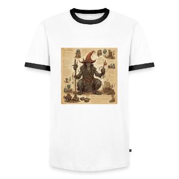 Manuel de la sorcière / grimoire / Halloween / automne - T-shirt contrasté Homme - blanc/noir - Devant - AI Model Female 172 light (172cm) & AI Model Male 178 dark (178cm)