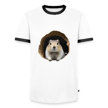 Süßes schläfriges Erdhörnchen - Männer Kontrast-T-Shirt - Weiß/Schwarz - Vorne - AI Model Female 172 light (172cm) & AI Model Male 178 dark (178cm)