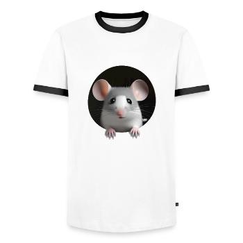 Süße Ratte - Männer Kontrast-T-Shirt - Weiß/Schwarz - Vorne - AI Model Female 172 light (172cm) & AI Model Male 178 dark (178cm)