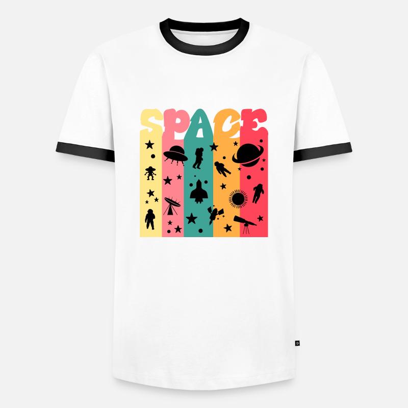 Space, Weltall, Astronaut - Männer Kontrast-T-Shirt - Weiß/Schwarz