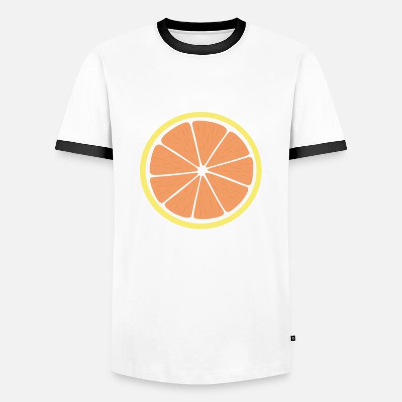 Grapefruit Slice - Men's Ringer Shirt - white/black