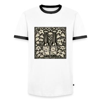 Biergarten München Oktober Bayern Bier Feiern Fest - Männer Kontrast-T-Shirt - Weiß/Schwarz - Vorne - AI Model Female 172 light (172cm) & AI Model Male 178 dark (178cm)