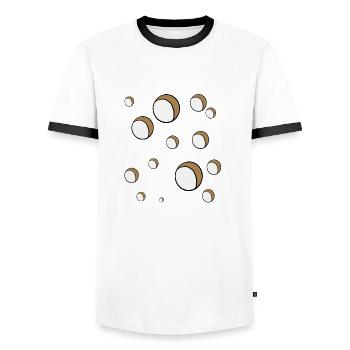 Loch an Loch - Männer Kontrast-T-Shirt - Weiß/Schwarz - Vorne - AI Model Female 172 light (172cm) & AI Model Male 178 dark (178cm)