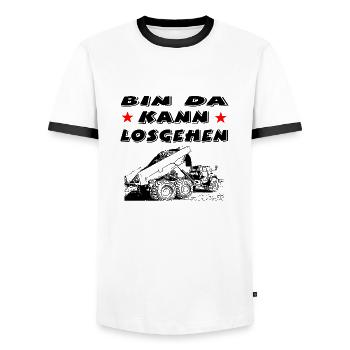 Baustelle - Männer Kontrast-T-Shirt - Weiß/Schwarz - Vorne - AI Model Female 172 light (172cm) & AI Model Male 178 dark (178cm)