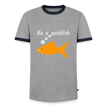 Be a goldfish - Männer Kontrast-T-Shirt - Grau/Navy  - Vorne - AI Model Female 172 light (172cm) & AI Model Male 178 light (178cm)