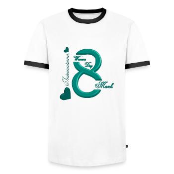 Women's Power 8. März GirlPower Weiblicher Feminismus - Männer Kontrast-T-Shirt - Weiß/Schwarz - Vorne - AI Model Female 172 light (172cm) & AI Model Male 178 dark (178cm)