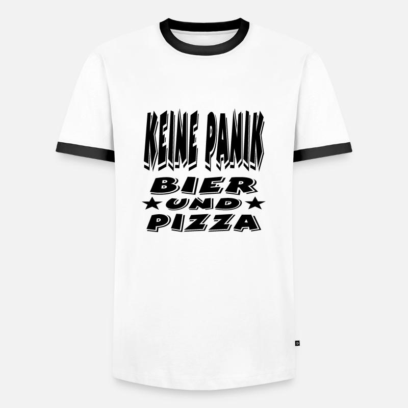 Bier - Männer Kontrast-T-Shirt - Weiß/Schwarz