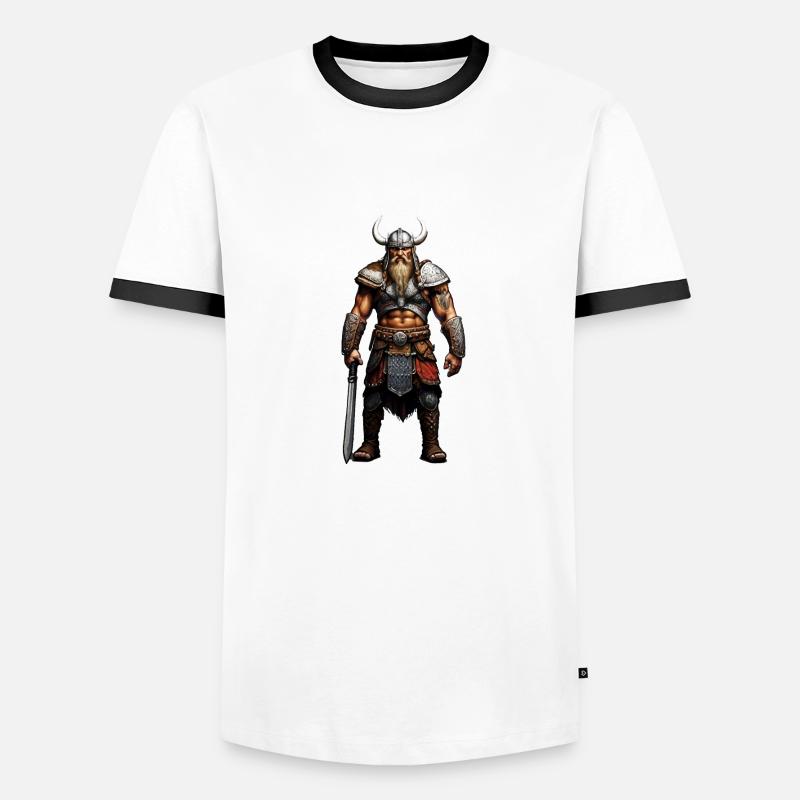 Viking Warrior Valhalla - Men's Ringer Shirt - white/black
