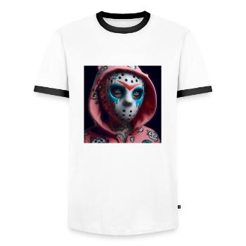 Rebel Days - Männer Kontrast-T-Shirt - Weiß/Schwarz - Vorne - AI Model Female 172 light (172cm) & AI Model Male 178 dark (178cm)
