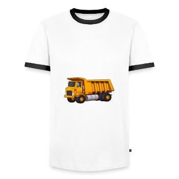 Ich liebe einen guten Dump Cartoon Dump Truck Lustiger Spruch - Männer Kontrast-T-Shirt - Weiß/Schwarz - Vorne - AI Model Female 172 light (172cm) & AI Model Male 178 dark (178cm)