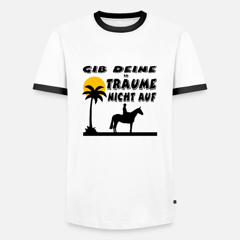 Pferde - Männer Kontrast-T-Shirt - Weiß/Schwarz