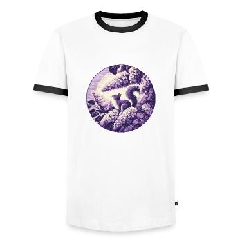Lilac Squirrel Art - Men's Ringer Shirt - white/black - Front - AI Model Female 172 light (172cm) & AI Model Male 178 dark (178cm)