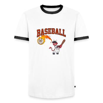 Le baseball est mon dessin animé préféré de la saison - T-shirt contrasté Homme - blanc/noir - Devant - AI Model Female 172 light (172cm) & AI Model Male 178 dark (178cm)