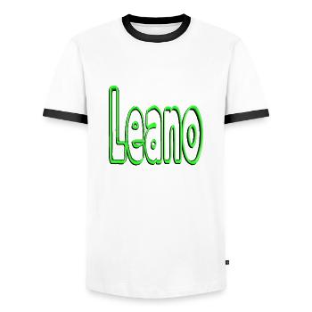 Leano - Men's Ringer Shirt - white/black - Front - AI Model Female 172 light (172cm) & AI Model Male 178 dark (178cm)