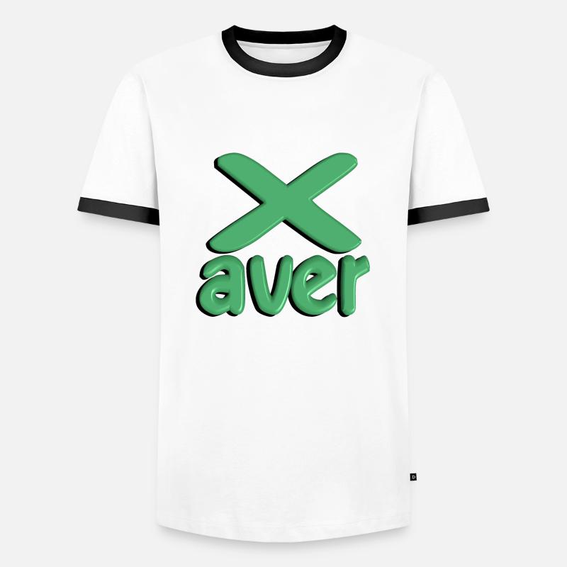 xaver2 - Männer Kontrast-T-Shirt - Weiß/Schwarz