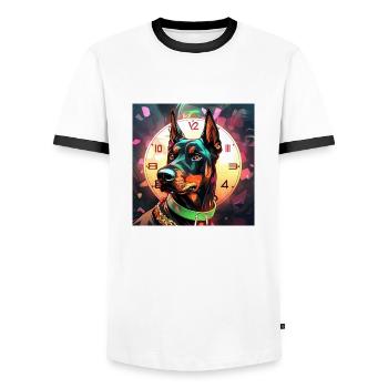 Le gardien - T-shirt contrasté Homme - blanc/noir - Devant - AI Model Female 172 light (172cm) & AI Model Male 178 dark (178cm)