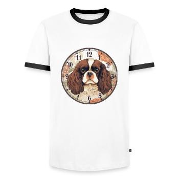 Le sérieux - T-shirt contrasté Homme - blanc/noir - Devant - AI Model Female 172 light (172cm) & AI Model Male 178 dark (178cm)