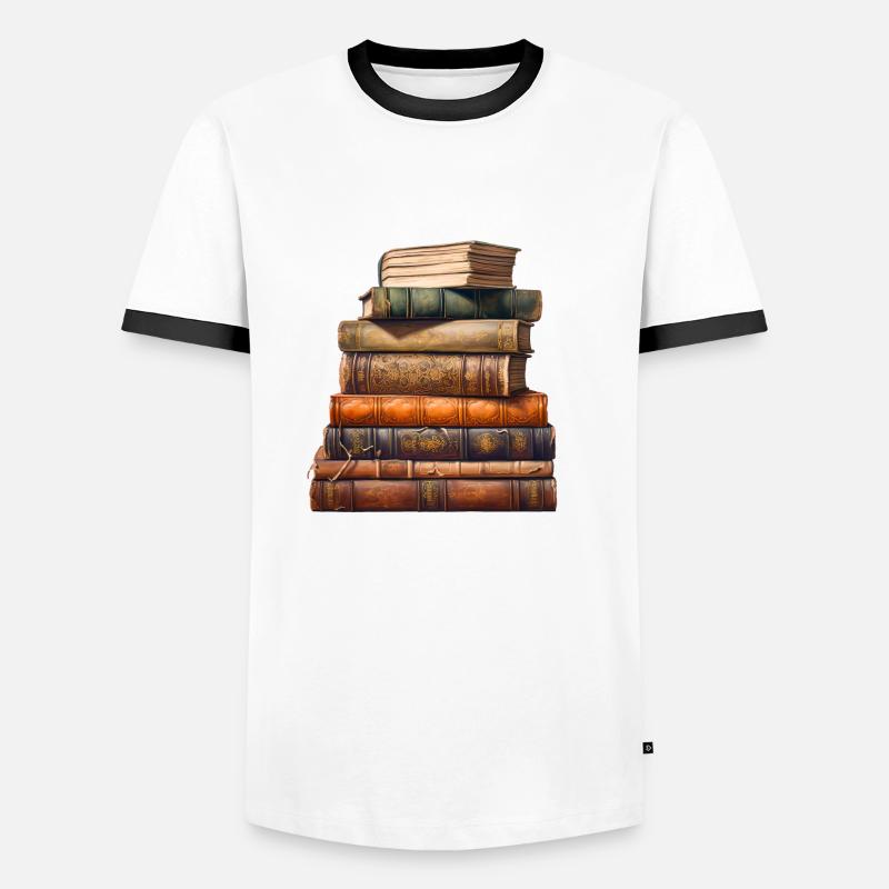 Learning and Understanding Through Books - Men's Ringer Shirt - white/black