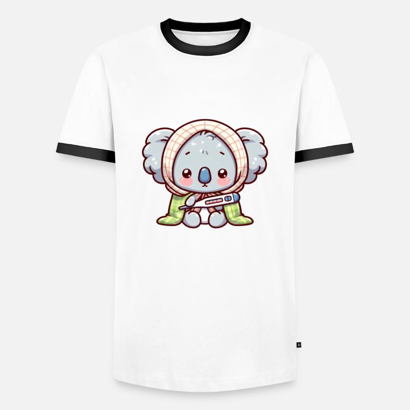 A cute sick koala bear - Men's Ringer Shirt - white/black