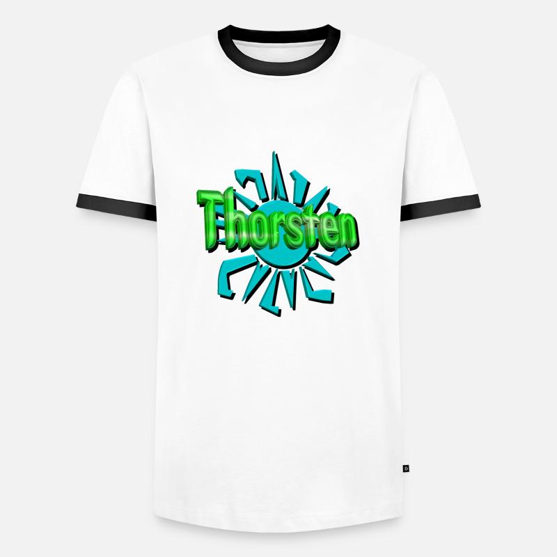 thorsten2 - Men's Ringer Shirt - white/black