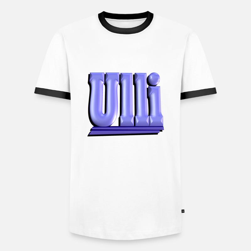 Ulli2b - Männer Kontrast-T-Shirt - Weiß/Schwarz