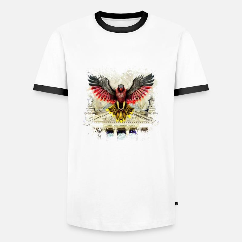 German eagle - Men's Ringer Shirt - white/black