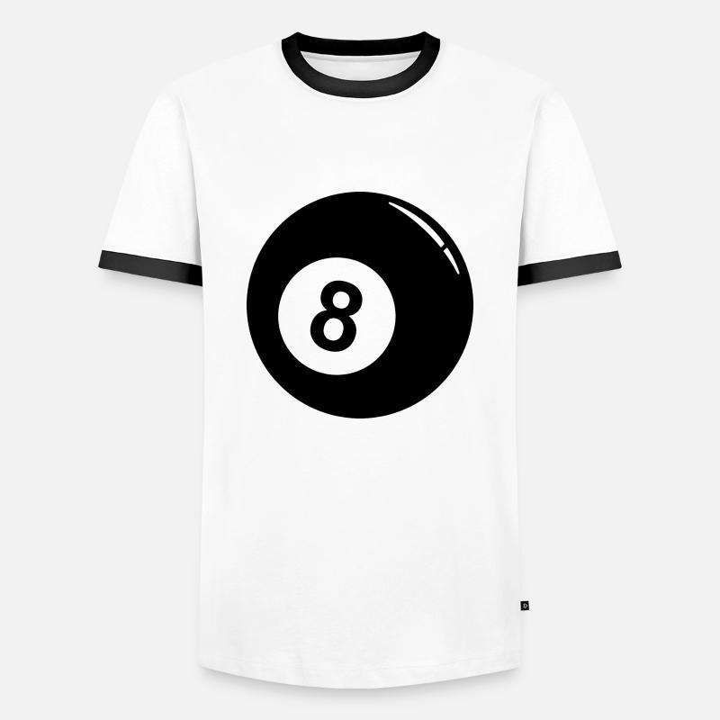 Pool Billard 8 ball - Männer Kontrast-T-Shirt - Weiß/Schwarz