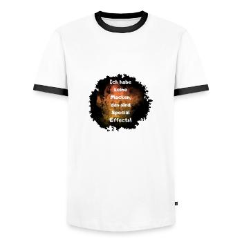 Special Effects - Männer Kontrast-T-Shirt - Weiß/Schwarz - Vorne - AI Model Female 172 light (172cm) & AI Model Male 178 dark (178cm)