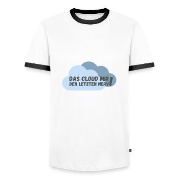 Das cloud mir den letzten Nerv - Männer Kontrast-T-Shirt - Weiß/Schwarz - Vorne - AI Model Female 172 light (172cm) & AI Model Male 178 dark (178cm)