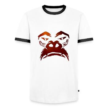 Gorilla Grimace - Men's Ringer Shirt - white/black - Front - AI Model Female 172 light (172cm) & AI Model Male 178 dark (178cm)