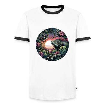 Iguana Libre - Männer Kontrast-T-Shirt - Weiß/Schwarz - Vorne - AI Model Female 172 light (172cm) & AI Model Male 178 dark (178cm)