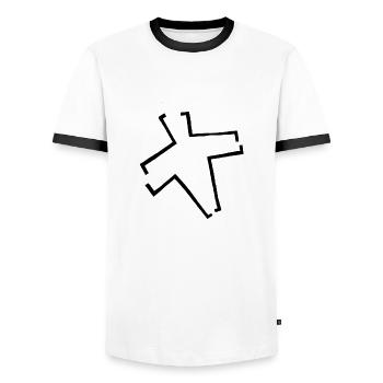 Brotherhood Banner - Men's Ringer Shirt - white/black - Front - AI Model Female 172 light (172cm) & AI Model Male 178 dark (178cm)