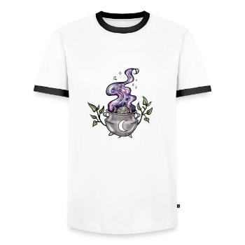 Mond - Männer Kontrast-T-Shirt - Weiß/Schwarz - Vorne - AI Model Female 172 light (172cm) & AI Model Male 178 dark (178cm)