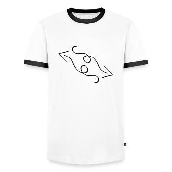 Arrows - Men's Ringer Shirt - white/black - Front - AI Model Female 172 light (172cm) & AI Model Male 178 dark (178cm)