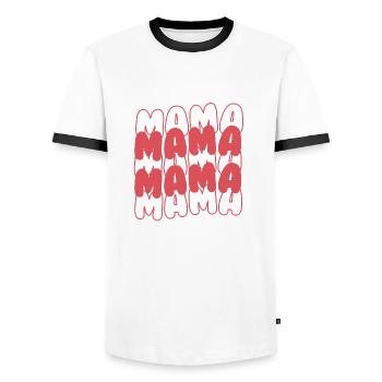 Mama Mama - Männer Kontrast-T-Shirt - Weiß/Schwarz - Vorne - AI Model Female 172 light (172cm) & AI Model Male 178 dark (178cm)