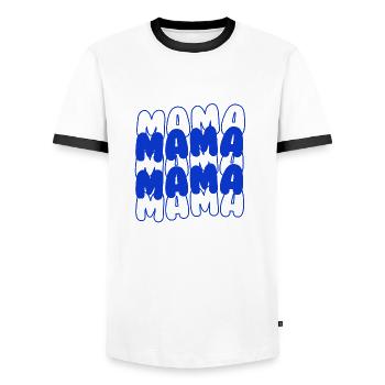 Mama Mama - Männer Kontrast-T-Shirt - Weiß/Schwarz - Vorne - AI Model Female 172 light (172cm) & AI Model Male 178 dark (178cm)