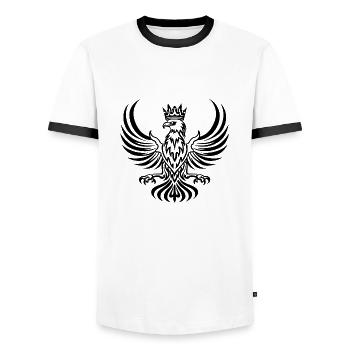 Adler-Phoenix - Männer Kontrast-T-Shirt - Weiß/Schwarz - Vorne - AI Model Female 172 light (172cm) & AI Model Male 178 dark (178cm)