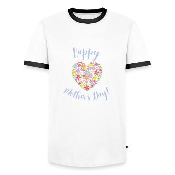 Happy Mothers Day - Men's Ringer Shirt - white/black - Front - AI Model Female 172 light (172cm) & AI Model Male 178 dark (178cm)