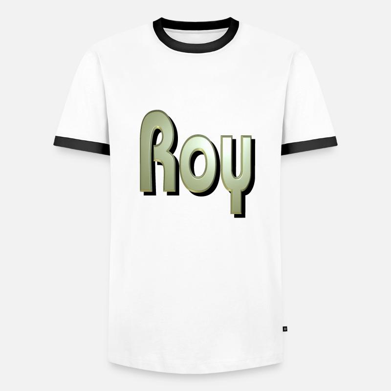 roy2 - Men's Ringer Shirt - white/black